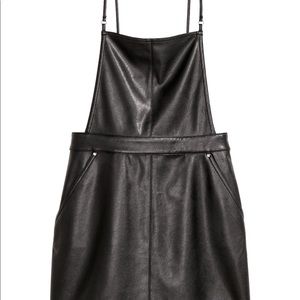 Leather overall dress